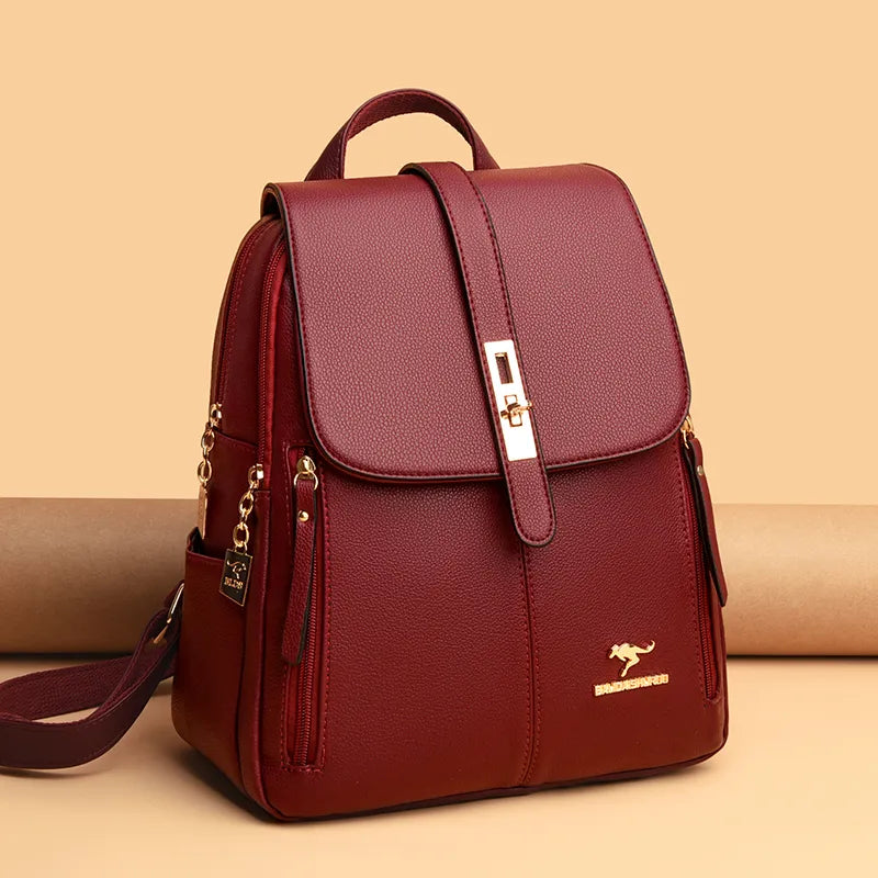 Mochila Feminina de Couro Legítimo Zira